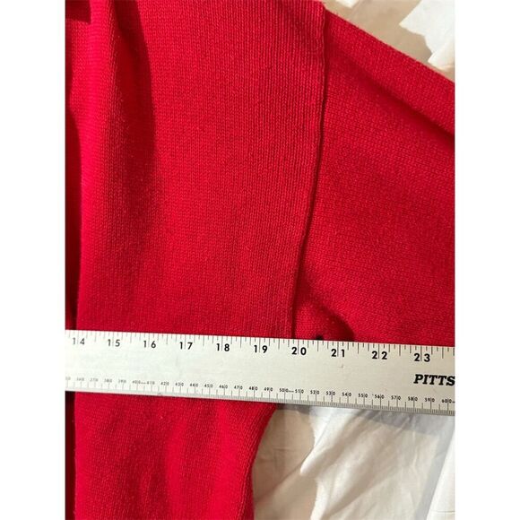 Victoria Jones VTG Red Collard Cable Knit Pullover Sweater Sz L 80s Maximalism - Picture 7 of 9